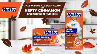 Hefty Ultra Strong Tall Kitchen Trash Bags, Cinnamon Pumpkin Spice Scent,  13 Gallon, 20 Count 